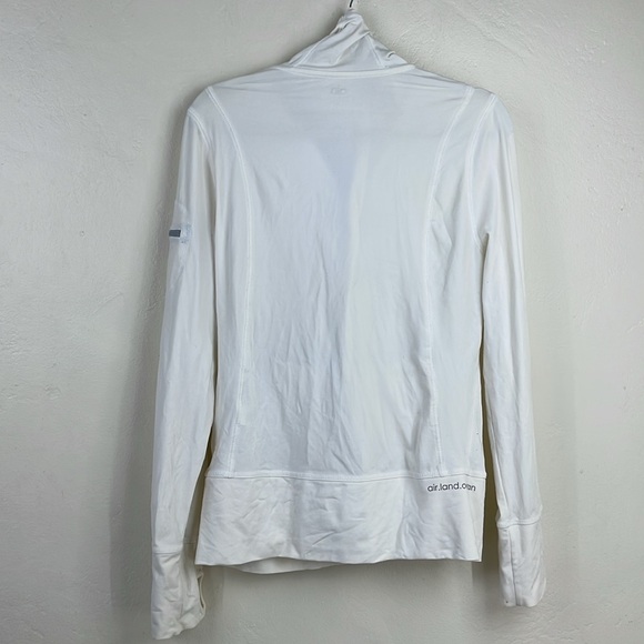 Alo white jacket scuba style ponytail hoodie hole - Picture 4 of 13